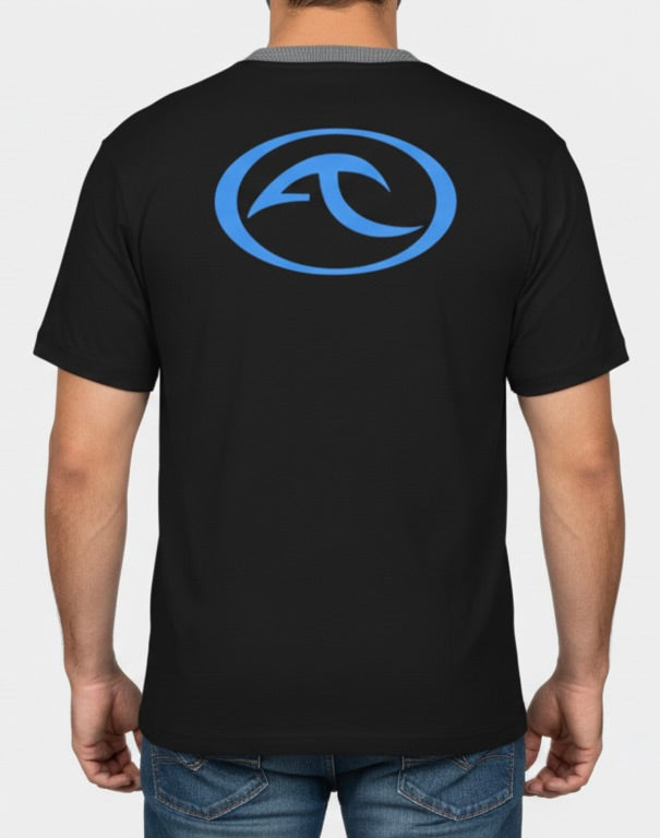 ARE Tahiti Men's Black Cotton Shirt - Blue Logo