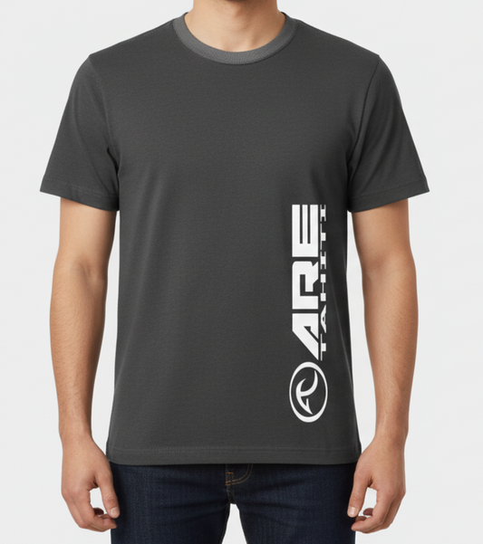 ARE Tahiti Men's Gray Cotton Shirt - White Logo