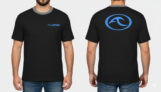 ARE Tahiti Men's Black Cotton Shirt - Blue Logo