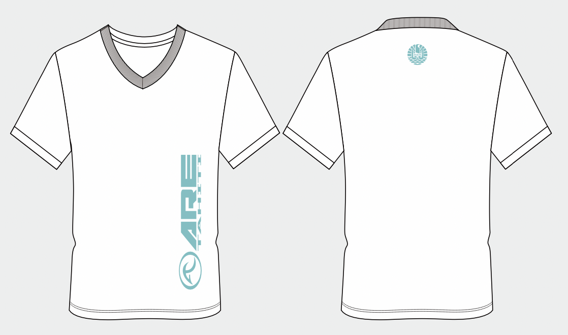 ARE Tahiti Women's White Cotton Shirt - Teal Logo