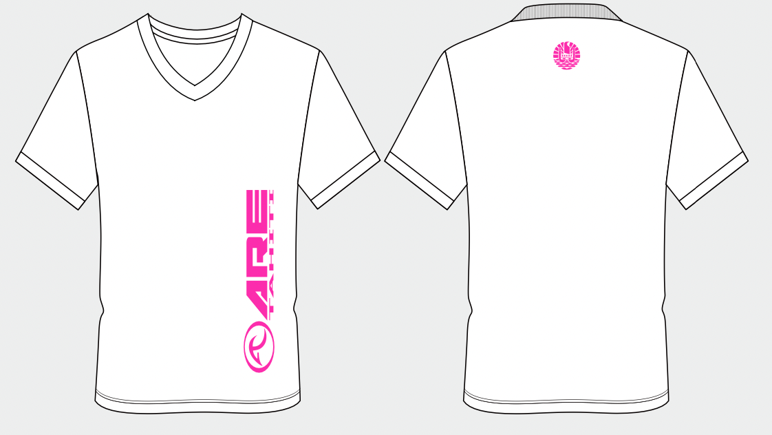 ARE Tahiti Women's White Cotton Shirt - Pink Logo