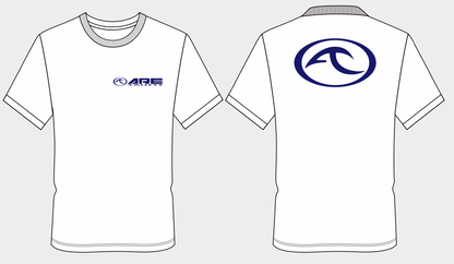 ARE Tahiti Men's White Cotton Shirt - Dark Blue Logo