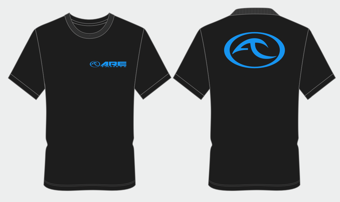 ARE Tahiti Men's Black Cotton Shirt - Blue Logo