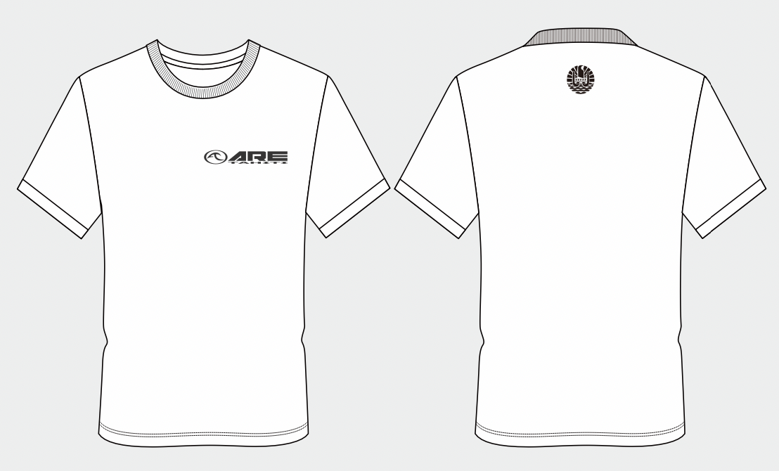 ARE Tahiti Men's White Cotton Shirt - Black Logo