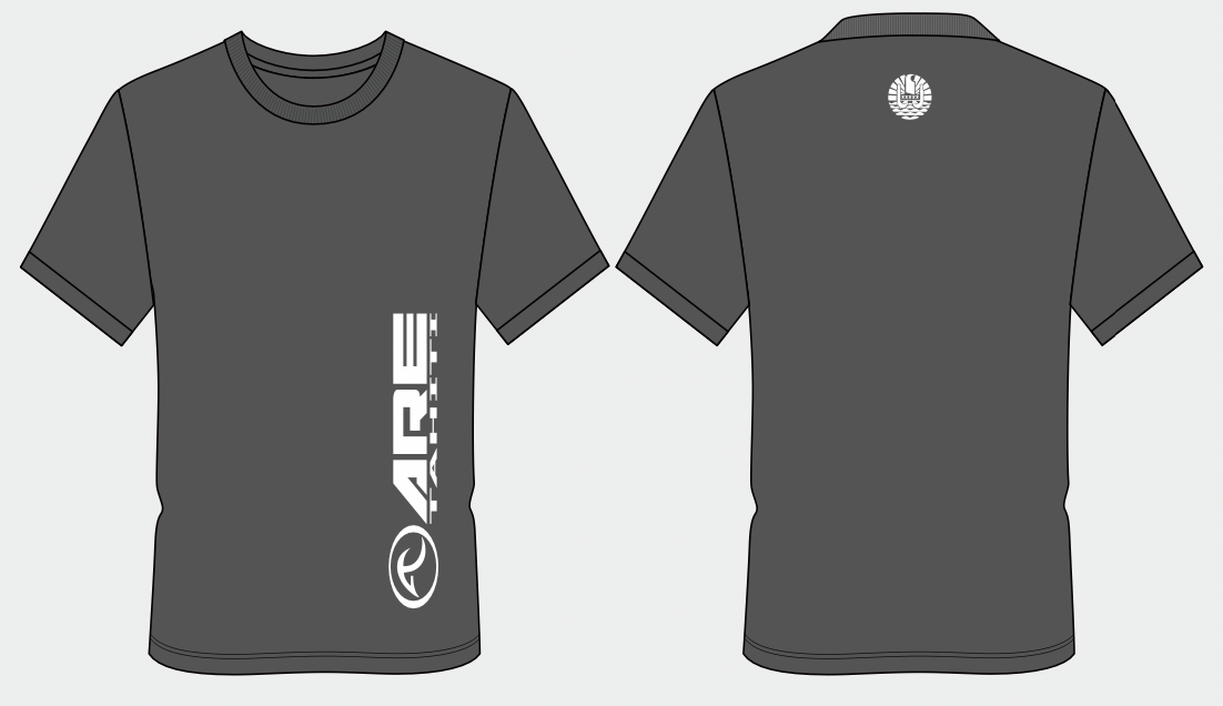 ARE Tahiti Men's Gray Cotton Shirt - White Logo